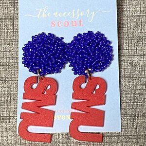 NEW SMU College Dangling Earrings